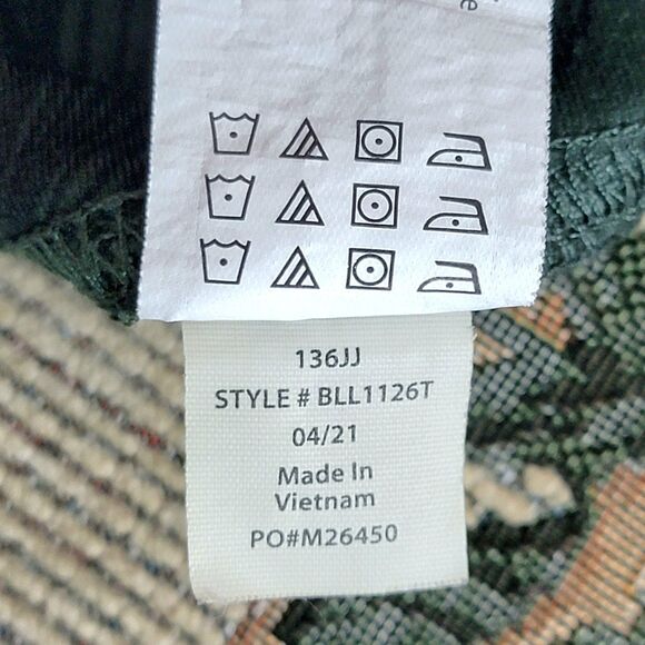 Balance Collection Leggings Womens Large Green Black Floral Watercolor BLL1126T - Picture 11 of 11